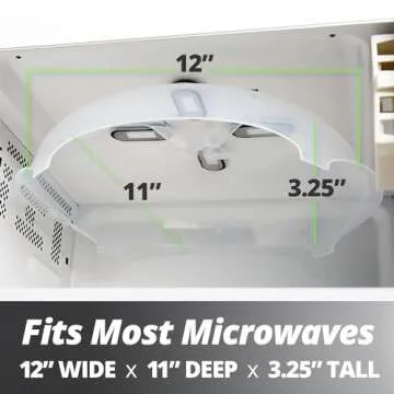 HOVER COVER Magnetic Microwave Splatter Cover, Clear Microwave Cover for Food - Vented & Magnetic, 12-inch, Food Grade Plate Cover, BPA Free - Onyx