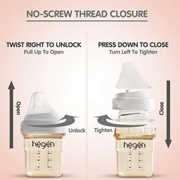 hegen Baby Bottles - Anti Colic Baby Bottles Wide Neck- Breastfeeding System 8 oz with Medium Flow Teats