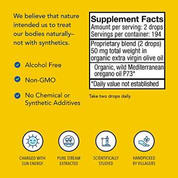 NORTH AMERICAN HERB & SPICE Super Strength Oreganol P73, 0.45 fl. oz. - Immune System Support - Certified Organic, Wild Oregano - Non-GMO - 194 Servings