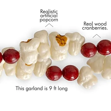Realistic Ornativity Popcorn Cranberry Garland for Christmas