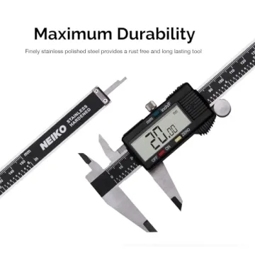 NEIKO Digital Caliper 0-6 Inches Stainless Steel LCD Screen