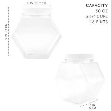 Cornucopia Hexagon Jars 30oz - Snack Containers 4-Pack