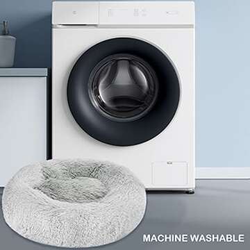 Cozy Faux Fur Dog Bed - Washable & Anti-Slip Design