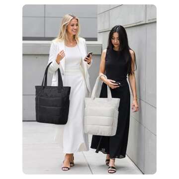 BAGSMART Lightweight Tote Bag with Crossbody Strap for Women