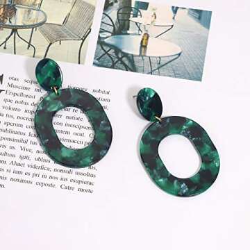 Stylish Mottled Acrylic Dangle Earrings for Women