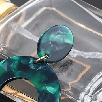 Stylish Mottled Acrylic Dangle Earrings for Women