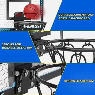 Iyoyo Mini Basketball Hoop with Electronic Scoreboard for Kids