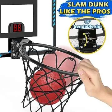 Iyoyo Mini Basketball Hoop with Electronic Scoreboard for Kids