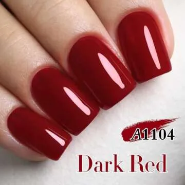 Double Rhythm 15ML Gel Nail Polish Pure Sheer Same Color Same Bottle Soak Off Gel Polish Art Manicure Salon DIY at Home for Women (Dark Red-A1104)