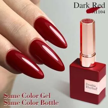 Double Rhythm 15ML Gel Nail Polish Pure Sheer Same Color Same Bottle Soak Off Gel Polish Art Manicure Salon DIY at Home for Women (Dark Red-A1104)