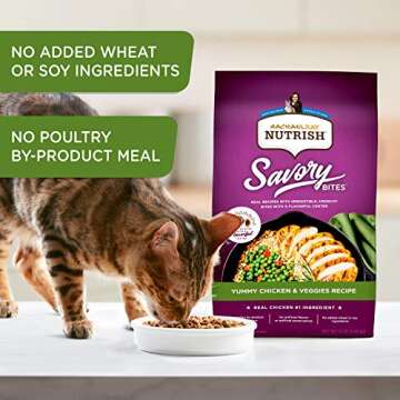 Rachael Ray Nutrish Savory Bites Dry Cat Food, Yummy Chicken & Veggies Recipe, 5 Pound Bag