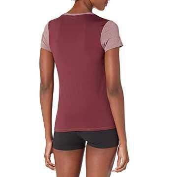 Amazon Brand - Core 10 Women's Fitted Run Tech Mesh Short Sleeve T-Shirt, Merlot Heather, 2X