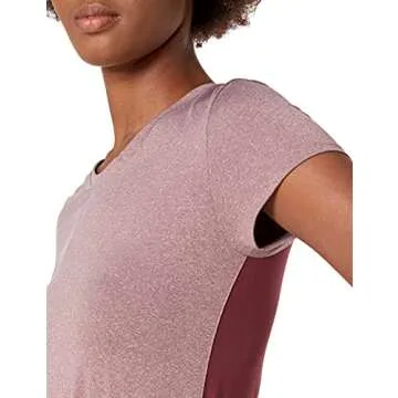 Amazon Brand - Core 10 Women's Fitted Run Tech Mesh Short Sleeve T-Shirt, Merlot Heather, 2X