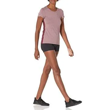 Amazon Brand - Core 10 Women's Fitted Run Tech Mesh Short Sleeve T-Shirt, Merlot Heather, 2X