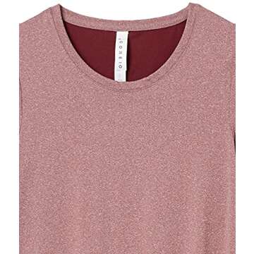 Amazon Brand - Core 10 Women's Fitted Run Tech Mesh Short Sleeve T-Shirt, Merlot Heather, 2X