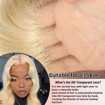 JGMI 613 Lace Front Wig Human Hair 13x6 Body Wave Blonde Wig 150% Density (18Inch)