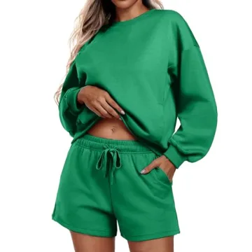 PINSPARK Women's 2 Piece Matching Sets Long Sleeve Sweatshirts Sweatsuit