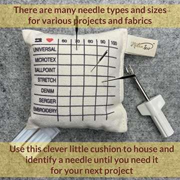 Madam Sew Needle Sorting Pin Cushion – Sewing Pin Holder Pincushion Organizes Sewing Machine Needl...