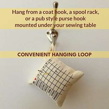 Madam Sew Needle Sorting Pin Cushion – Sewing Pin Holder Pincushion Organizes Sewing Machine Needles for Fast, Easy Identification – Sorts 5 Sizes and 7 Types of Quilting and Embroidery Needles