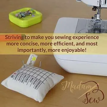 Madam Sew Needle Sorting Pin Cushion – Sewing Pin Holder Pincushion Organizes Sewing Machine Needles for Fast, Easy Identification – Sorts 5 Sizes and 7 Types of Quilting and Embroidery Needles
