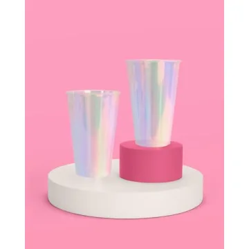Iridescent Plastic Cups - 16 oz | Party Essentials