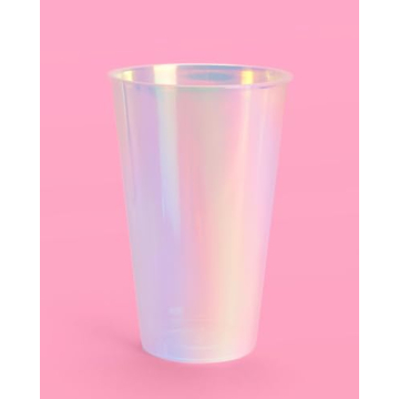 Iridescent Plastic Cups - 16 oz | Party Essentials