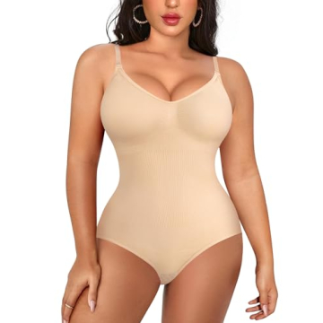 Irisnaya Women Slimming Bodysuits Shapewear Tops Tummy Control Body Shaper Spaghetti Strap Camisole ...