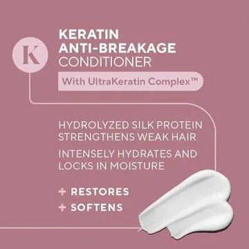Infusion K Keratin Anti-Breakage Conditioner with UltraKeratin Complex - Hydrates & Enhances Softness & Shine | Strengthens Weak & Damaged Hair | Color Safe | Paraben & Sulfate Free (32 oz)