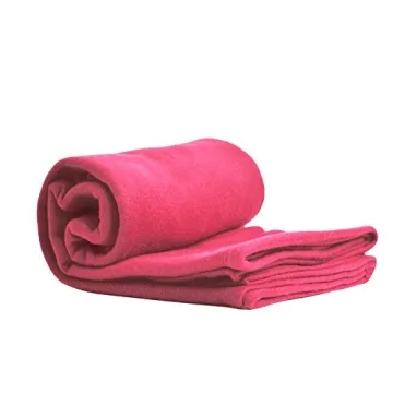 Lightweight Pink Microfleece Travel Blanket 50x60