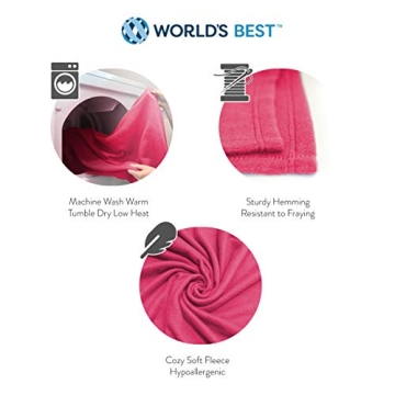 Lightweight Pink Microfleece Travel Blanket 50x60