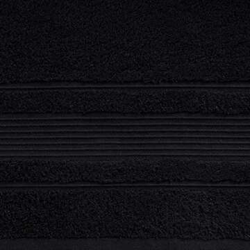 Qute Home 4-Piece Hand Towels Set, 100% Turkish Cotton Premium Quality Towels for Bathroom, Quick Dry Soft and Absorbent Turkish Towel, Set Includes 4 Hand Towels (Black)