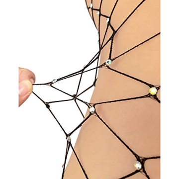 Stunning Rhinestone Fishnet Thigh High Stockings for Women
