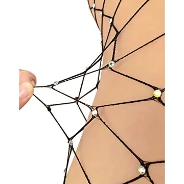 Stunning Rhinestone Fishnet Thigh High Stockings for Women