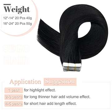 SEGO Remy Human Hair Tape In Extensions for Women