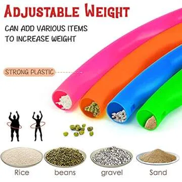 Kids Exercise Hoop, Snap Together Detachable Adjustable Weight Size Plastic Toy Hoops - Spinning Rings for Sports, Exercise, Playing, 32-Inch