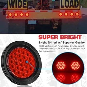 LINKITOM 4 Inch LED Trailer Lights Waterproof DOT Certified
