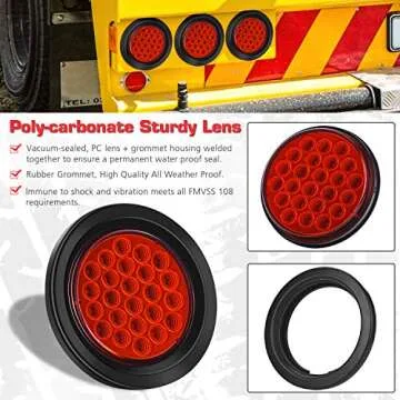 LINKITOM 4 Inch LED Trailer Lights Waterproof DOT Certified