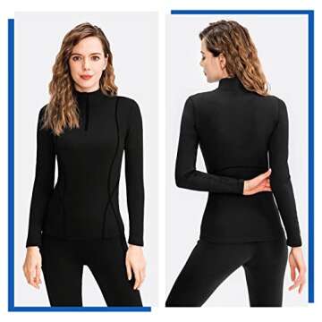 Tesuwel Ski Base Layer Women Cold Weather Long Sleeve Thermal Shirt Women Snowboard Underlayer for H...