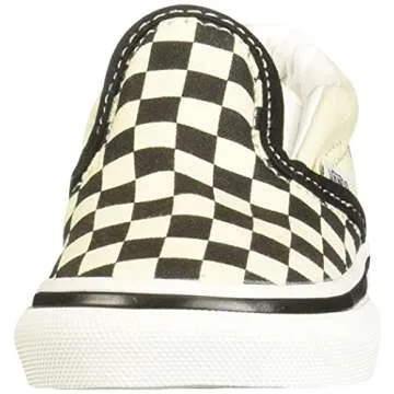 Vans Unisex CLASSIC SLIP-ON Sneakers - Black/White Checkerboard, Toddler Size 8
