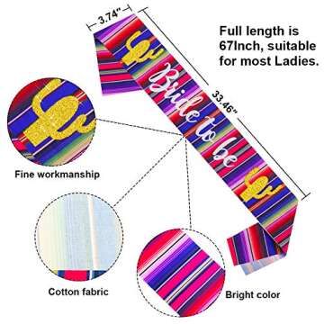 Mexican Final Fiesta Bachelorette Veil Final Fiesta Headband with Bride to Be Satin Sash, Bachelorette Party Veil Flower Crowns Tiara, Mexican Theme Bridal Shower Party Favor Party Decorations