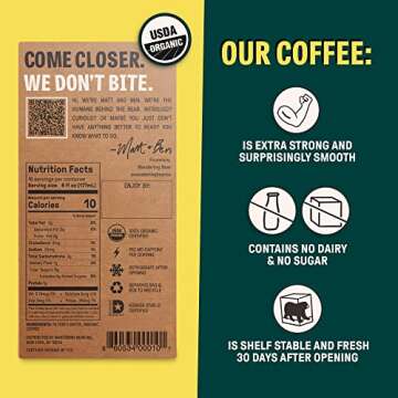 Wandering Bear Straight Black Organic Cold Brew Coffee On Tap, Iced Coffee, 96 fl oz - Extra Strong,...