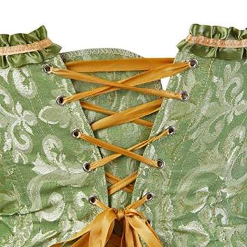 819 Women Lace up Back Sexy Floral Corset for Women Lingerie Bustier Top Plus Size Medium Green