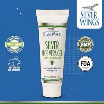 Natural Path Silver Wings 200ppm Silver with Aloe Vera Gel and Tea Tree Oil - Soothing Skin Care - 0...