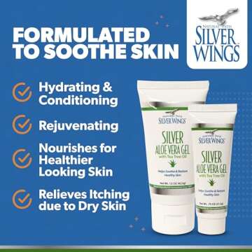 Natural Path Silver Wings 200ppm Silver with Aloe Vera Gel and Tea Tree Oil - Soothing Skin Care - 0.75 oz