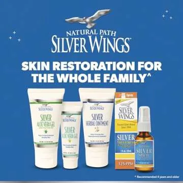 Natural Path Silver Wings 200ppm Silver with Aloe Vera Gel and Tea Tree Oil - Soothing Skin Care - 0.75 oz