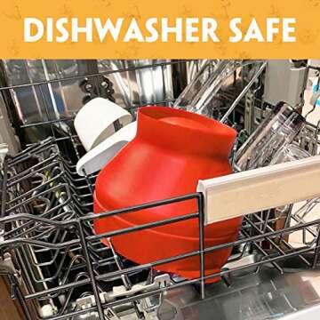 The Original Korcci Microwaveable Silicone Popcorn Popper, Microwave Popcorn Popper, Collapsible Microwave Popcorn Maker Bowl, No Oil Required, Use In Microwave, Dishwasher Safe (Red)