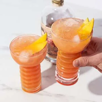 Viski Crystal Pearl Diver Tiki Tumblers - Set of 2