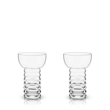Viski Crystal Pearl Diver Tiki Tumblers - Set of 2