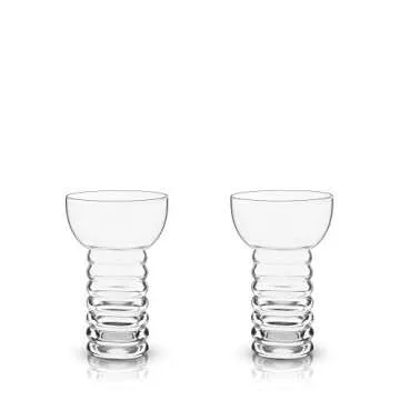 Viski Crystal Pearl Diver Tiki Tumblers - Set of 2
