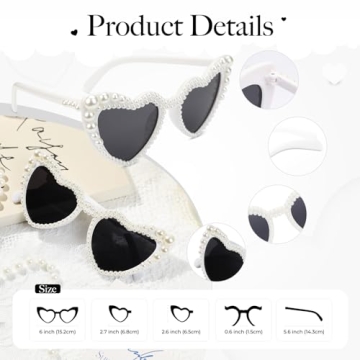 Stylish YOGFIT Heart Pearl Sunglasses for Women
